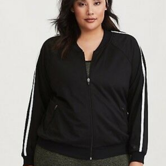 Torrid Black Bomber Athletic Jacket Size 2 (18/20) - Picture 2 of 12